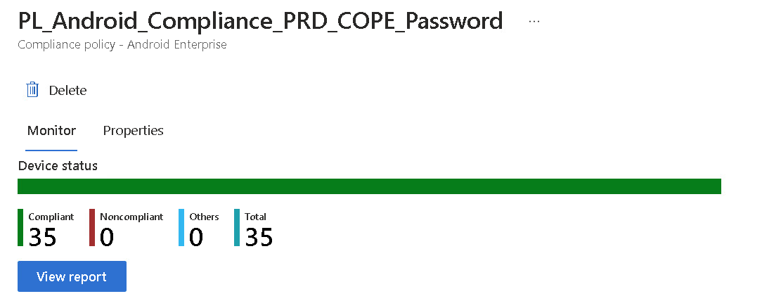 Fixed compliance Report Status