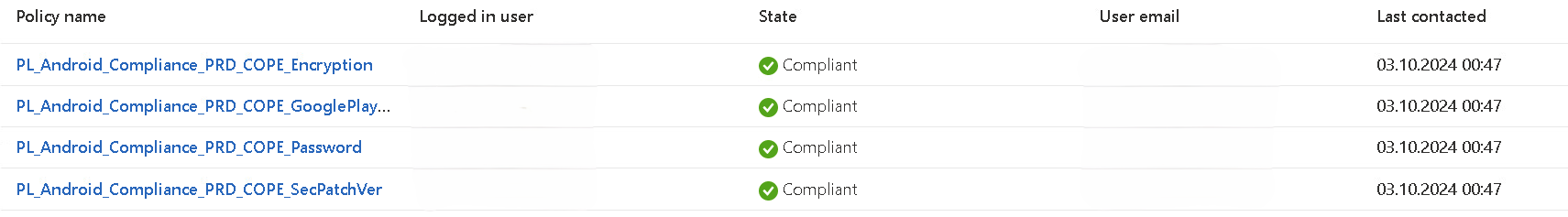 Fixed 2 compliance Report Status